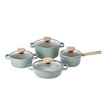 PN POONGNYUN BLISS Nordic Ceramic Cookware Set – Pots and Pans | Heat-Retaining Aluminum Body, Non-Stick Ceramic Coating, Anti-Spill Lid, Induction & Gas Compatible _ Made in KOREA